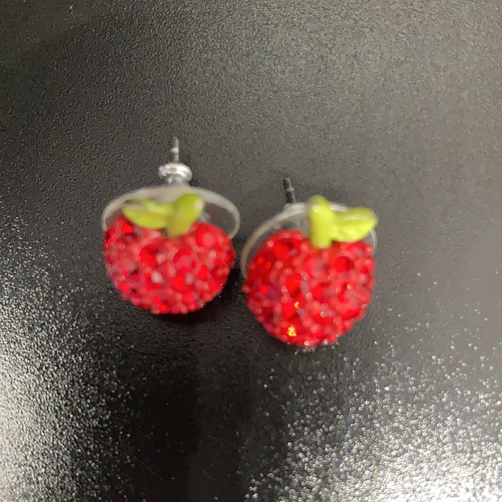 Betsey Johnson Apple Pave earrings